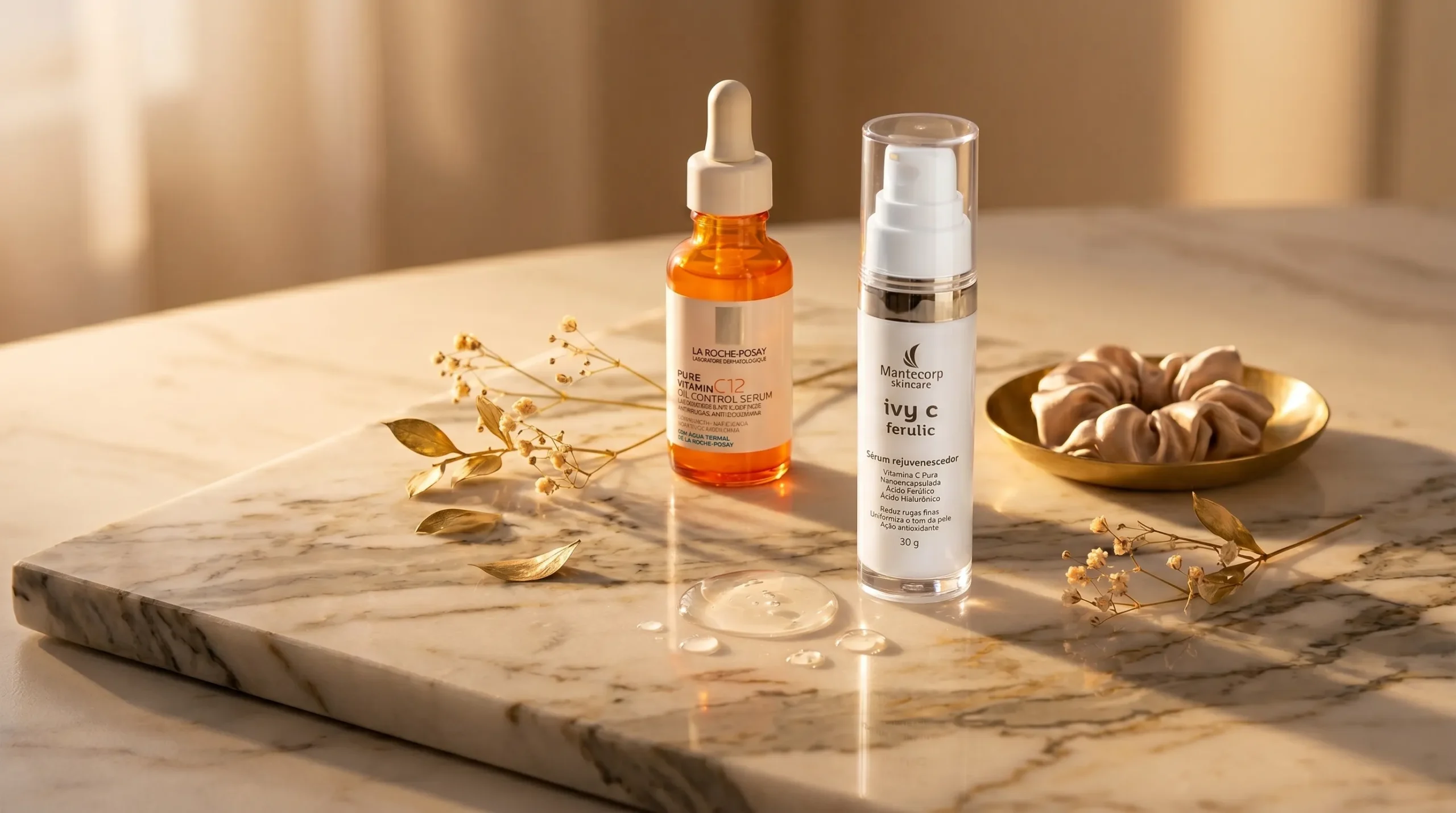Sérum Vitamina C La Roche-Posay e Mantecorp Ivy C Ferulic