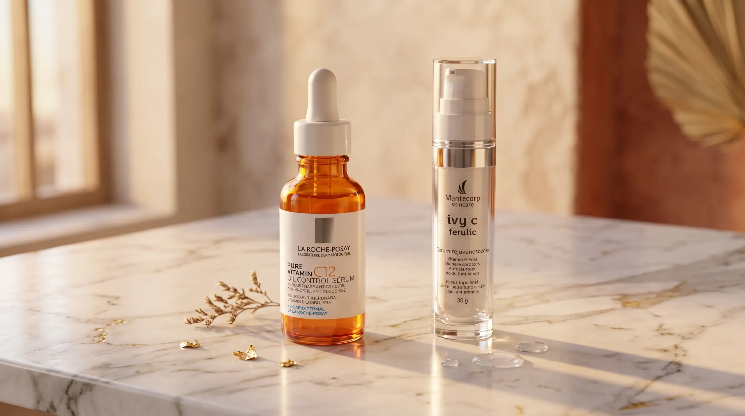 Sérum Vitamina C La Roche-Posay e Mantecorp Ivy C Ferulic