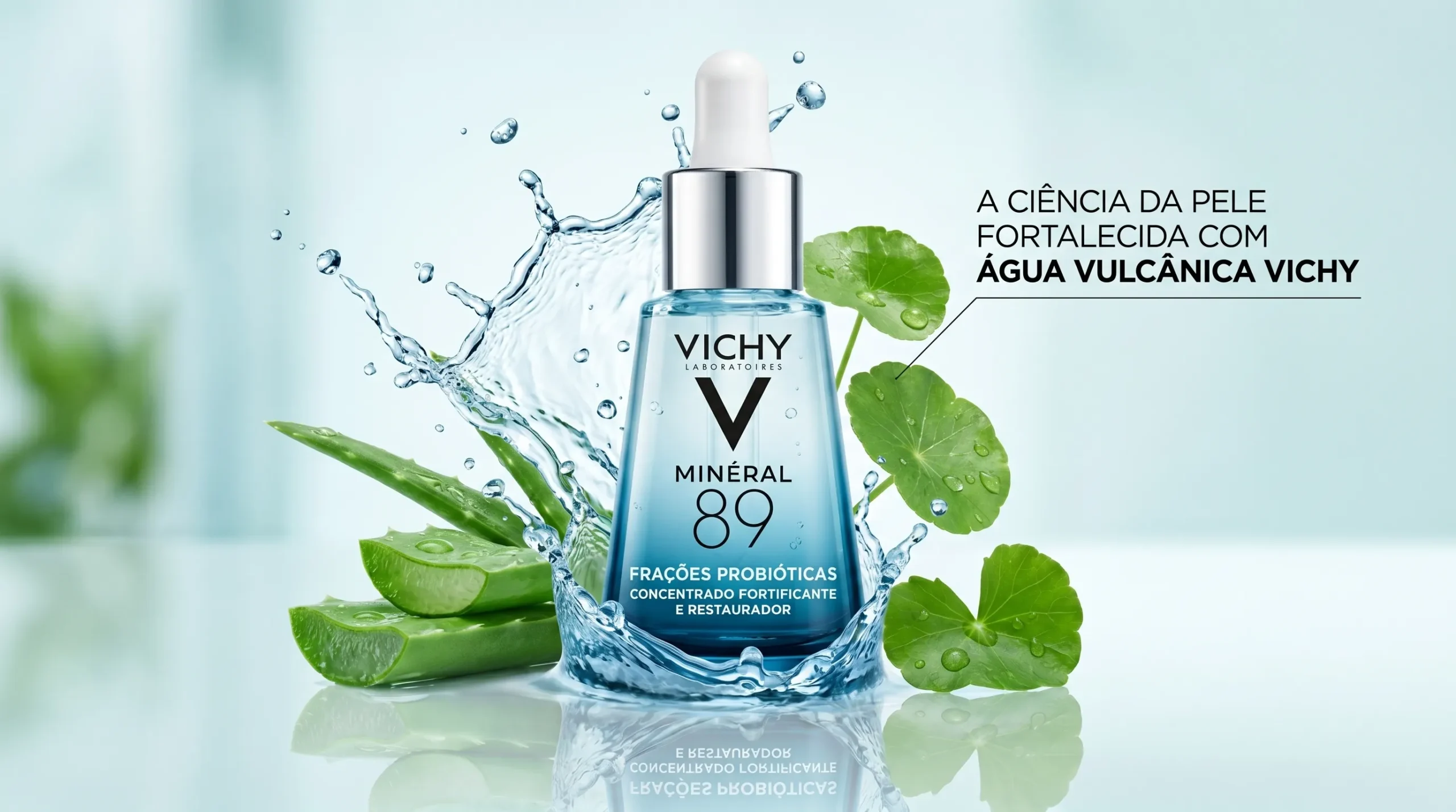 Vichy Mineral 89 Probiotics para recuperação da barreira cutânea.