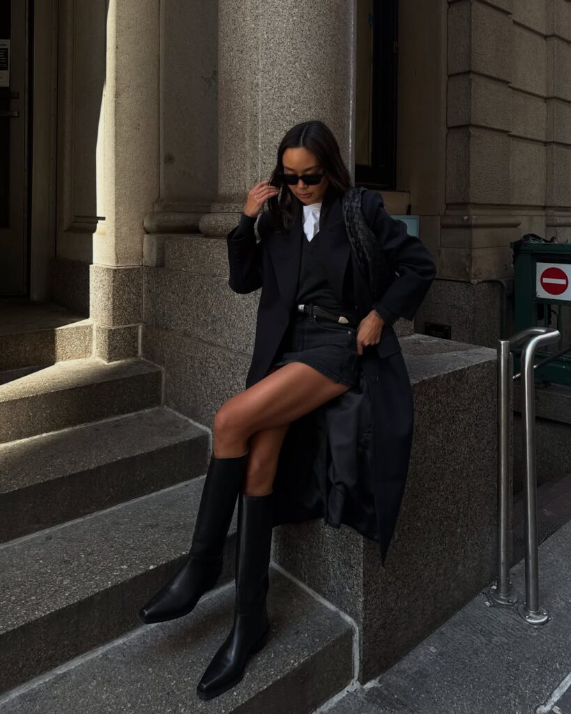 Sete Looks Sofisticados com Sobretudo Preto: Estilo da Semana