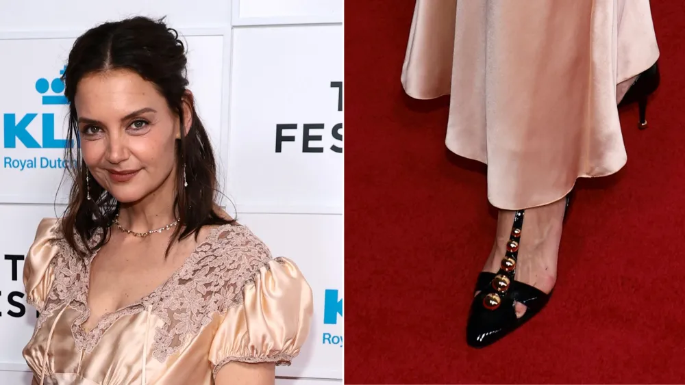 Katie Holmes Encanta em T-Strap da Chloé no Tribeca