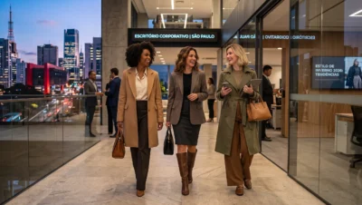 Alt-text: looks femininos trabalho inverno 2026 alfaiataria elegante profissional