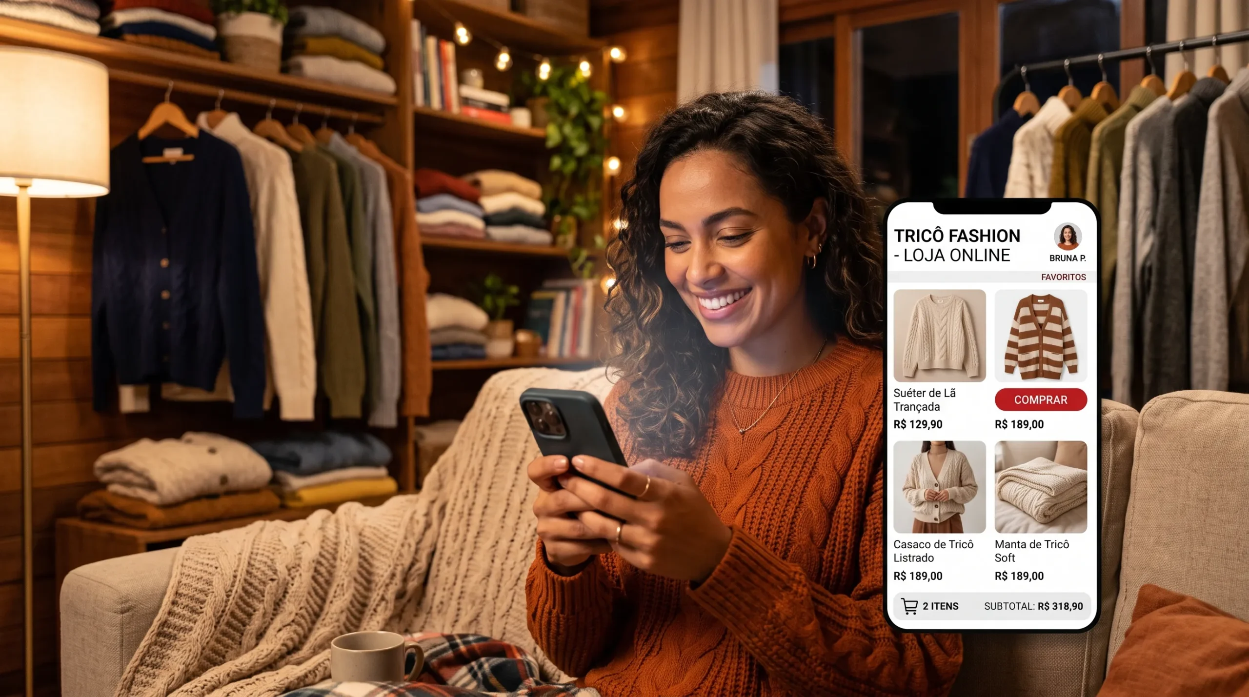 onde comprar tricot feminino inverno 2026 promoções Riachuelo C&A Renner online